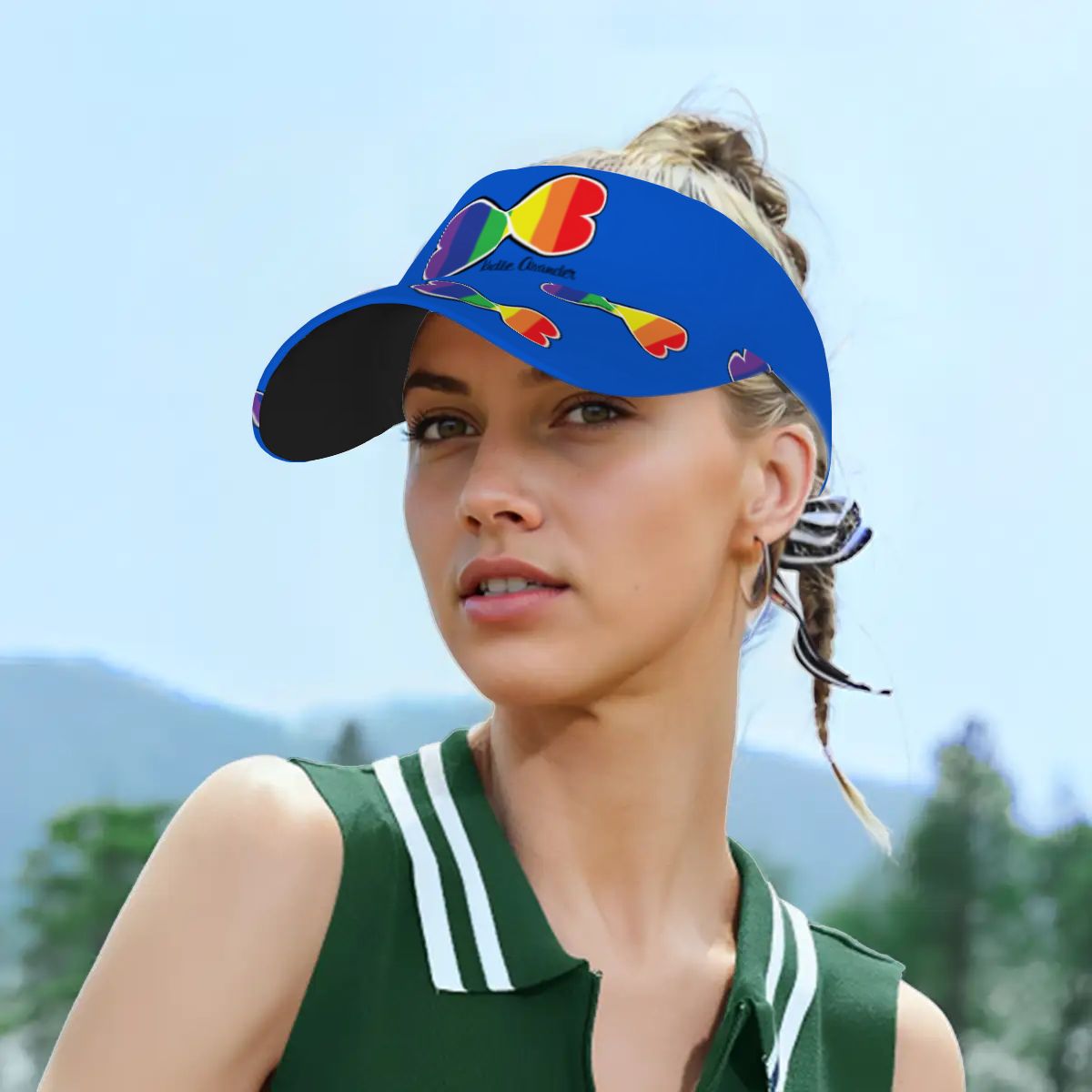 Double Hearts Visor - Blue