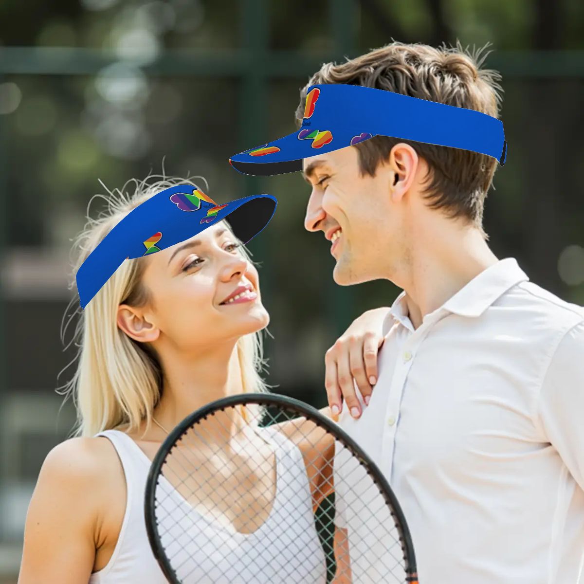 Double Hearts Visor - Blue