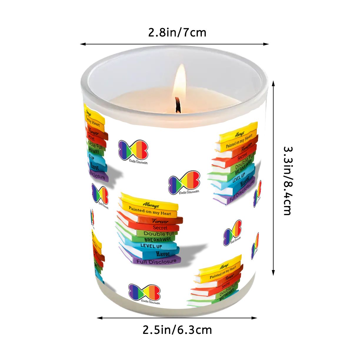 Double Hearts Frosted Jar Scented Candle with Lid (6oz)