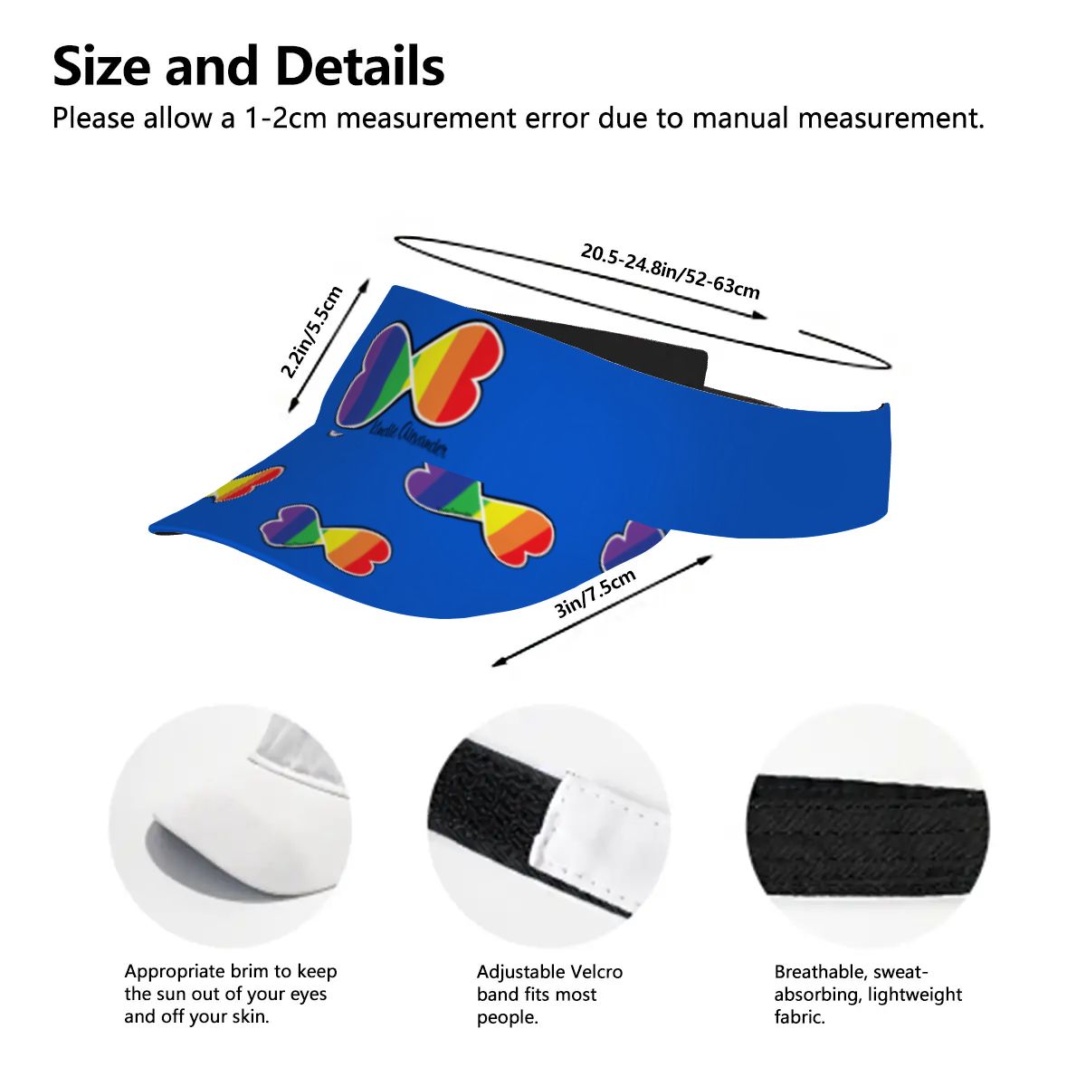 Double Hearts Visor - Blue