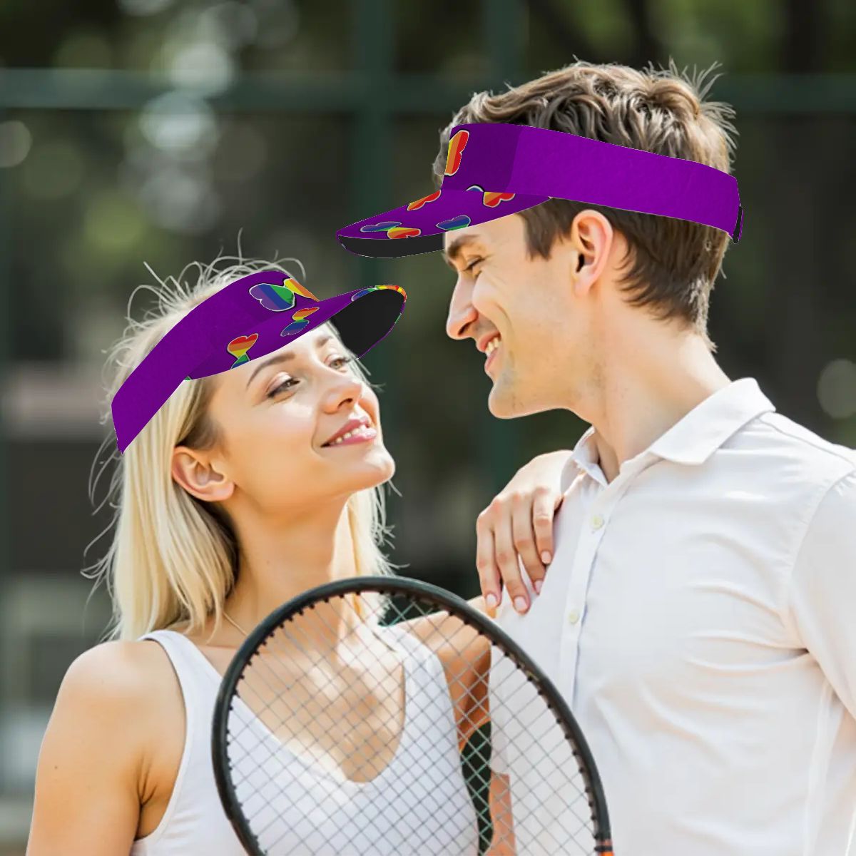 Double Hearts Visor - Purple
