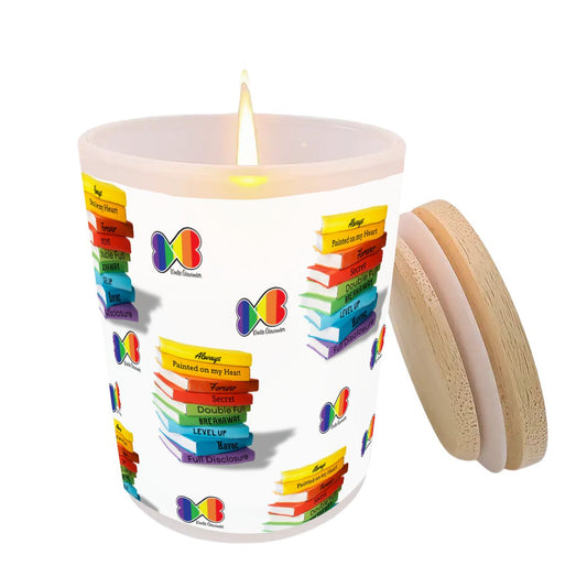 Double Hearts Frosted Jar Scented Candle with Lid (6oz)