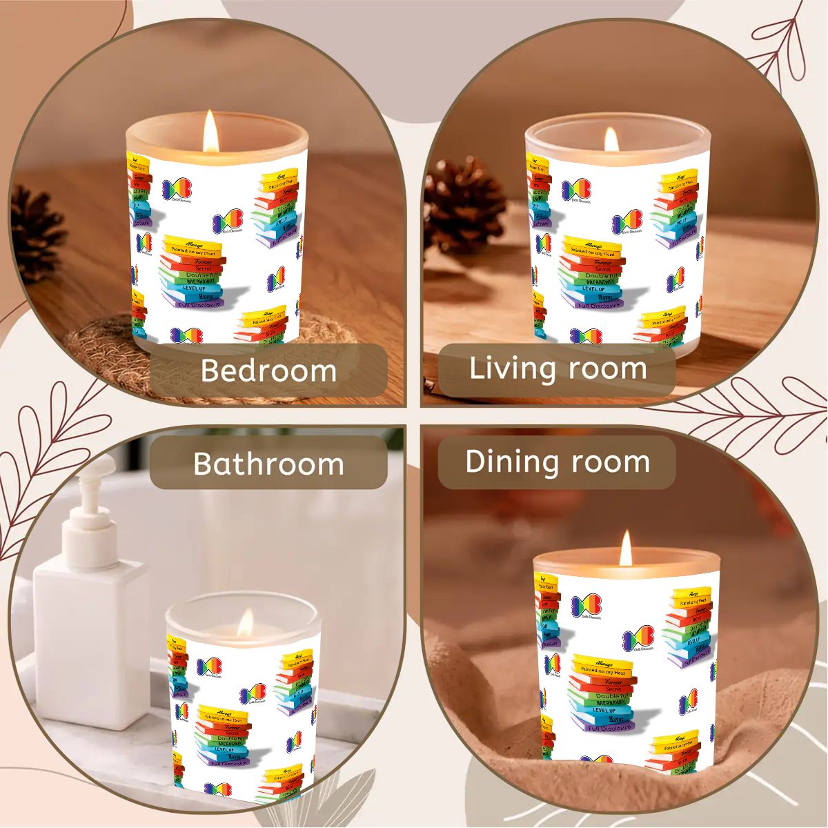 Double Hearts Frosted Jar Scented Candle with Lid (6oz)